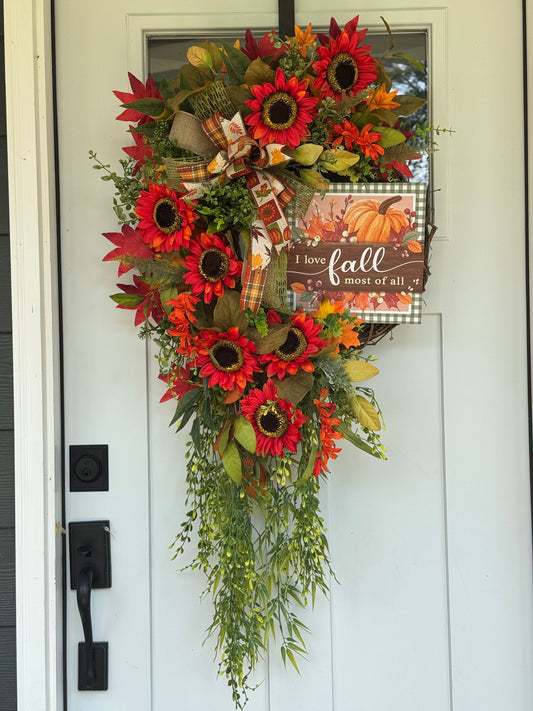 Autumn “I Love Fall” Door Wreath