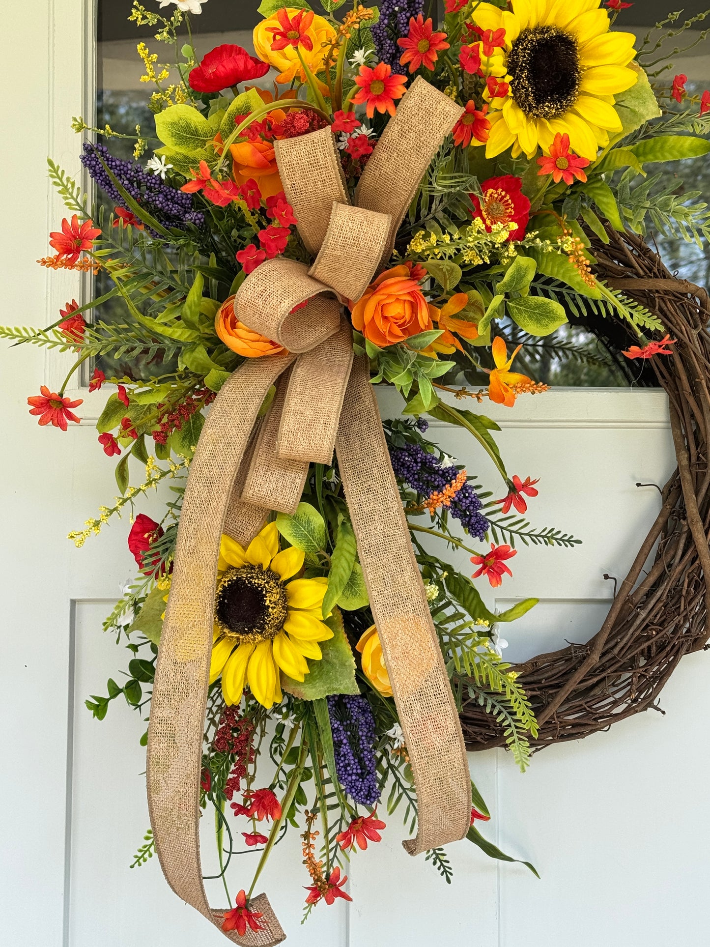 Large Wildflower Meadow Grapevine Wreath