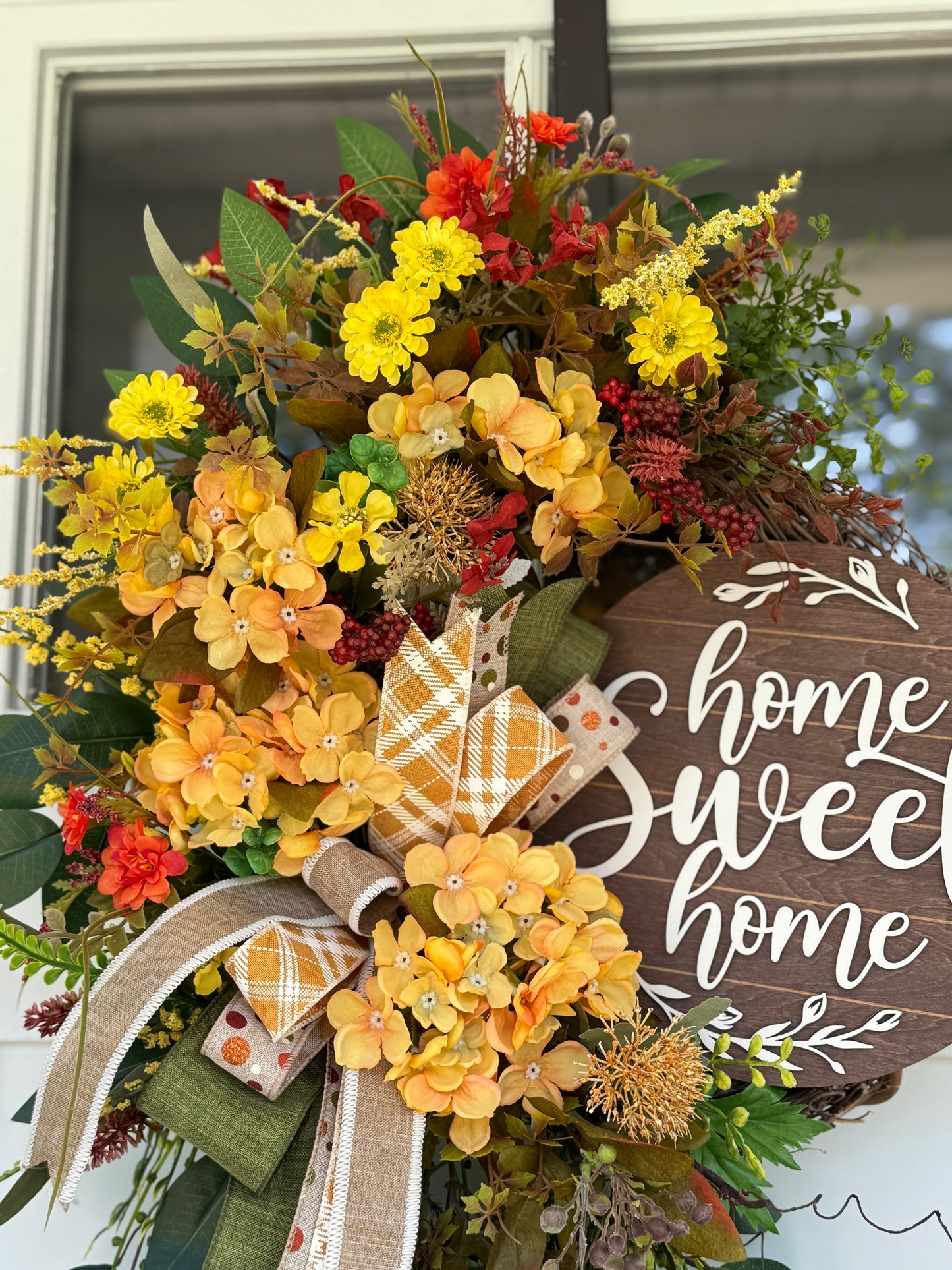 Fall Home Sweet Home Floral Wreath