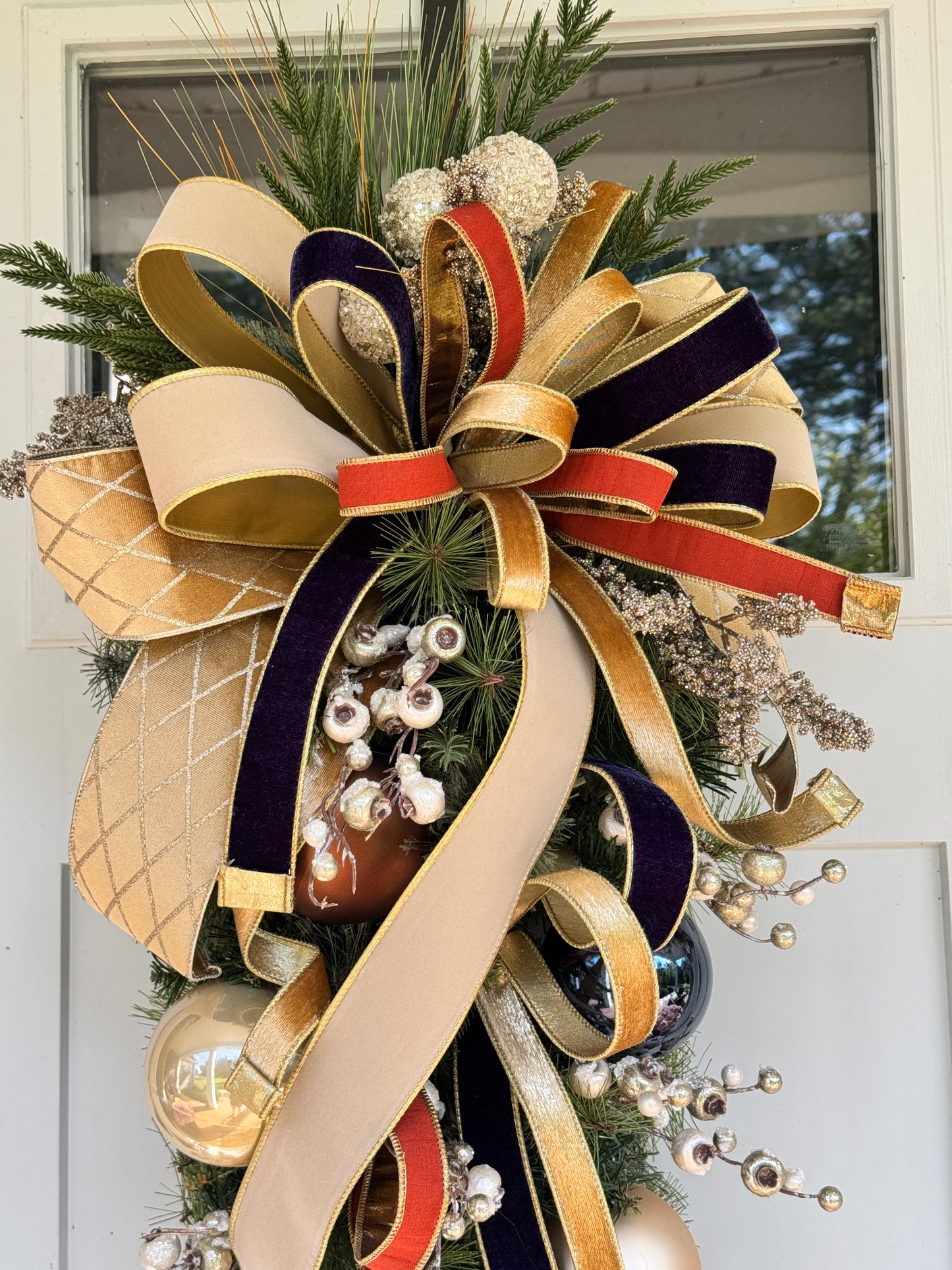 Large Elegant Cashmere Pine Teardrop Wreath