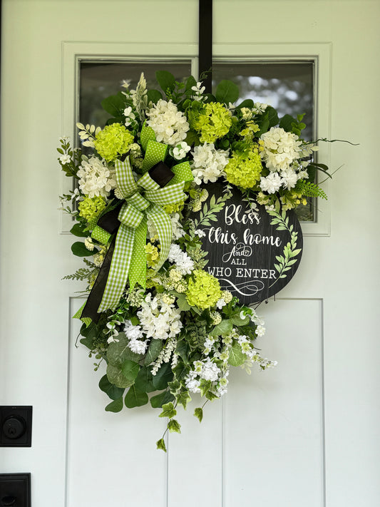 Bless this Home Floral Wreath