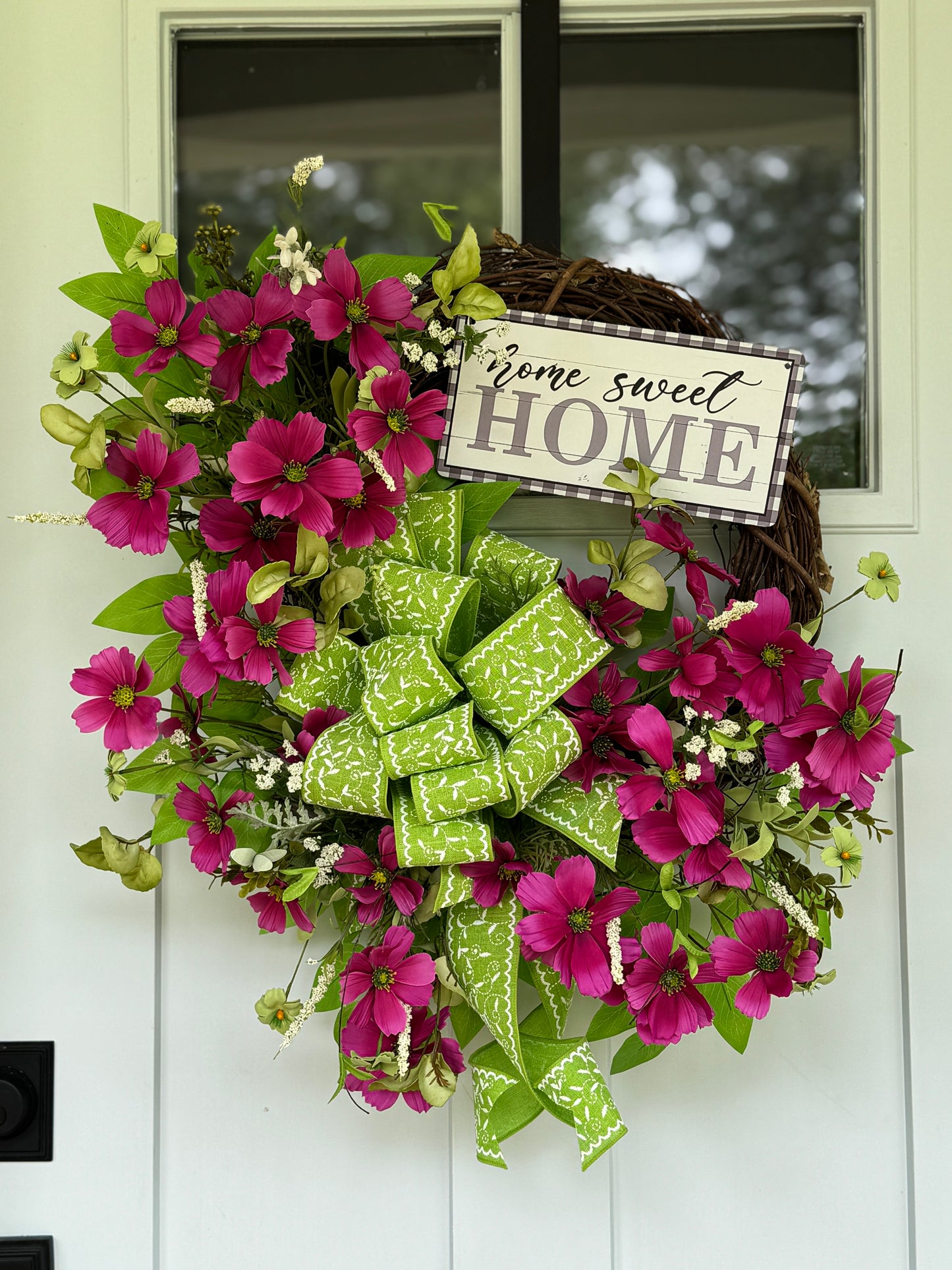Garden Cosmos Home Sweet Home Wreath