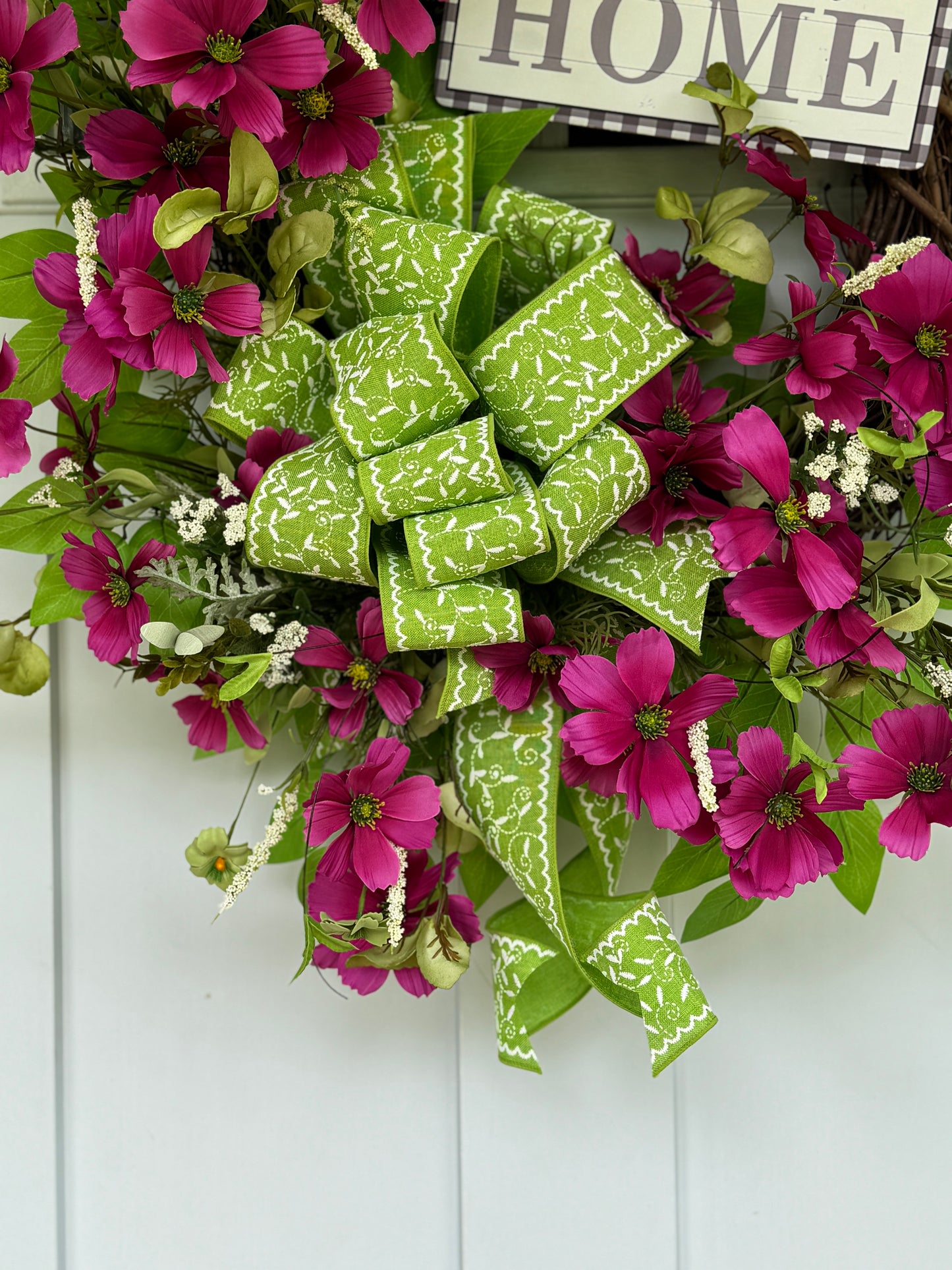 Garden Cosmos Home Sweet Home Wreath