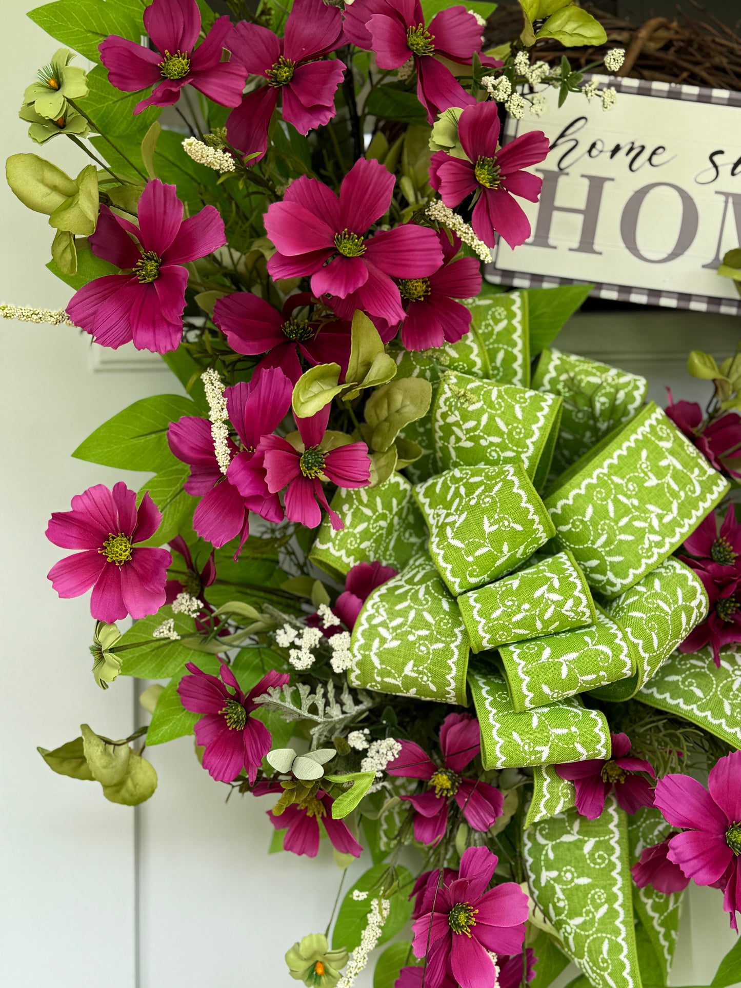 Garden Cosmos Home Sweet Home Wreath