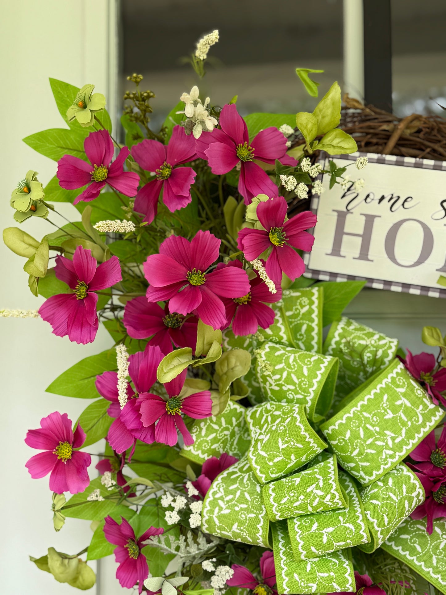 Garden Cosmos Home Sweet Home Wreath