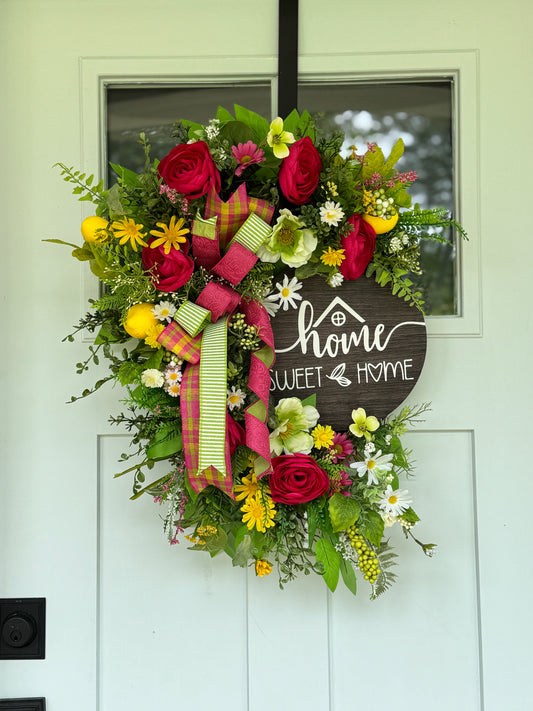 Vibrant Home Sweet Home Wreath