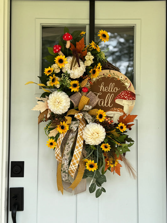 Mushroom Hello Fall Wreath