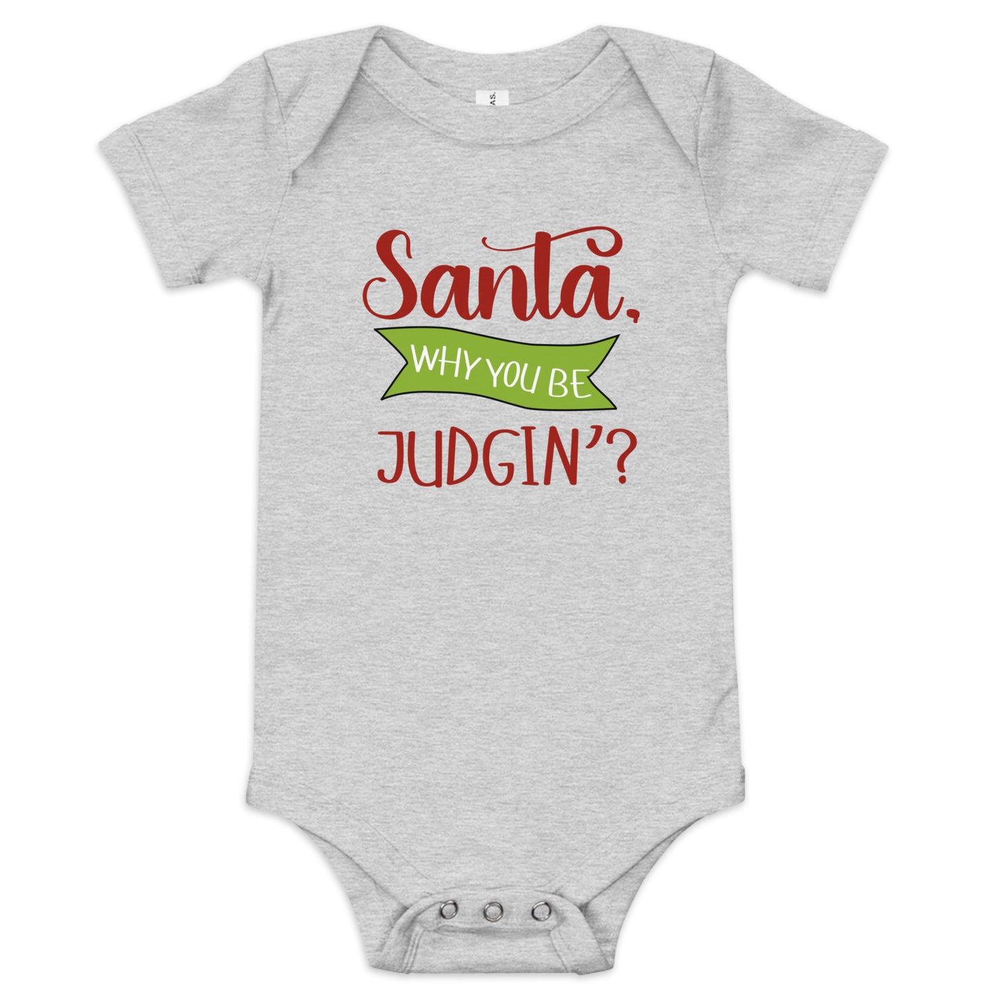 Santa why you Baby short sleeve one piece