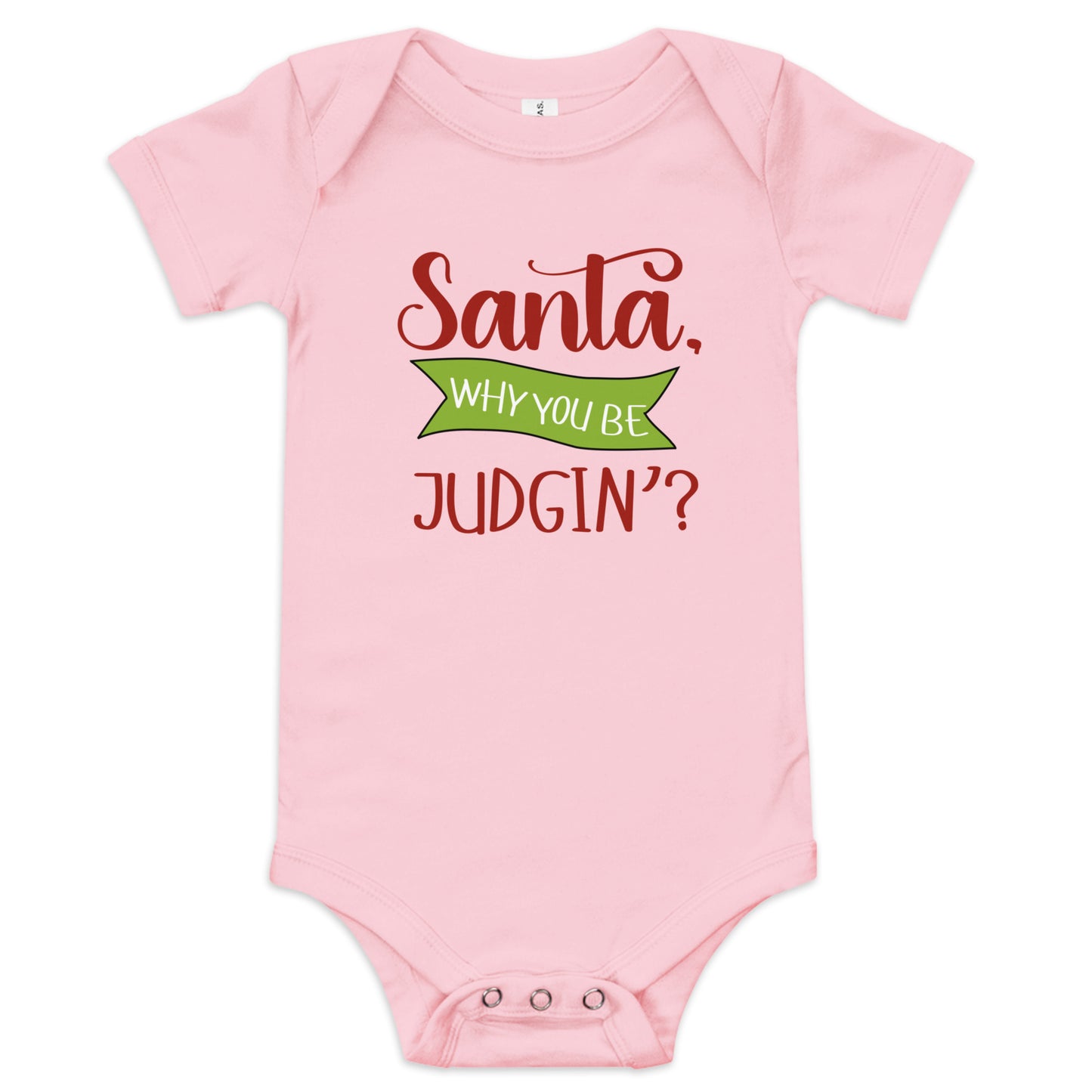Santa why you Baby short sleeve one piece