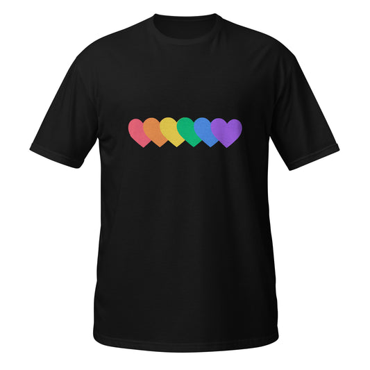 Rainbow Hearts Short-Sleeve Unisex T-Shirt