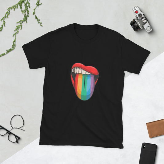 Rainbow Tongue Short-Sleeve Unisex T-Shirt
