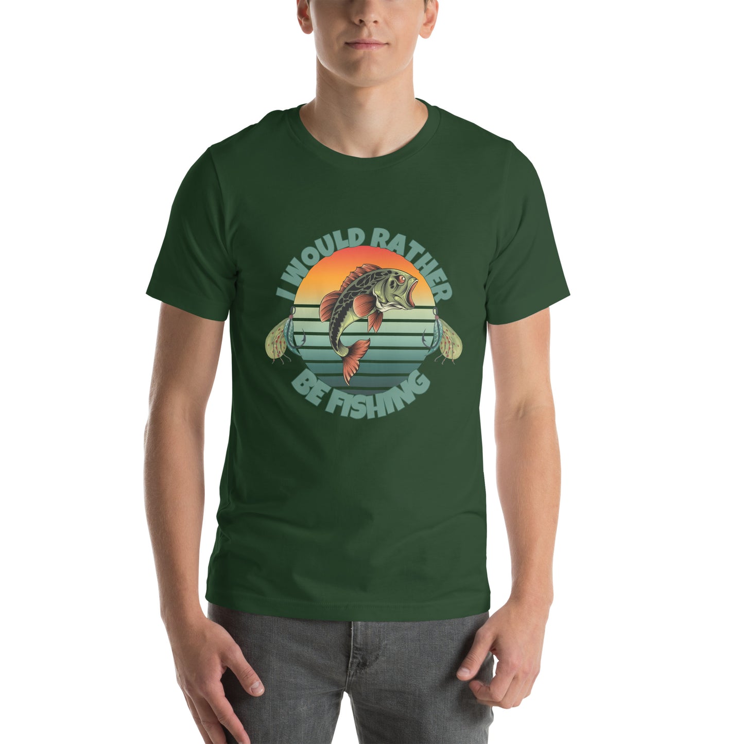 Rather be fishing Unisex t-shirt