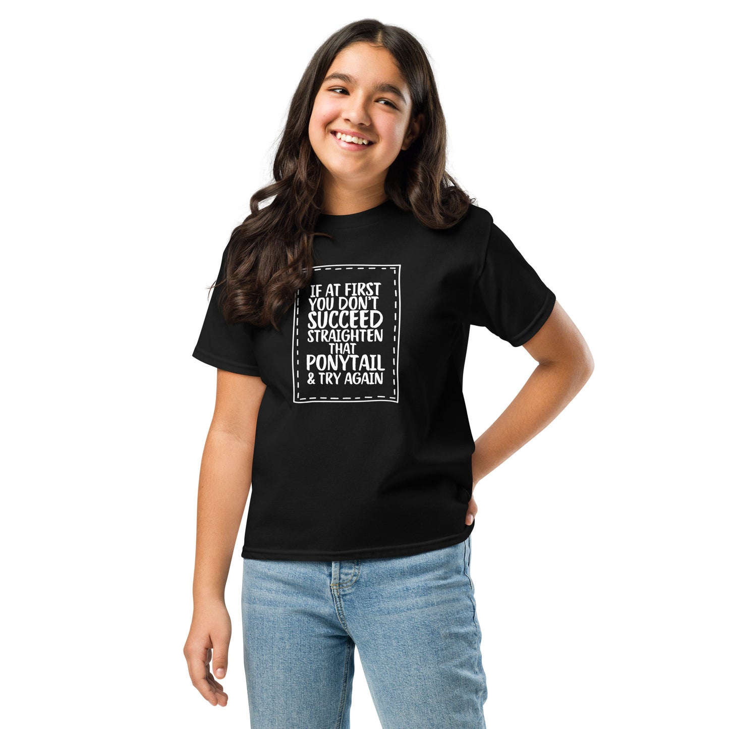 Straighten ponytail Youth classic tee