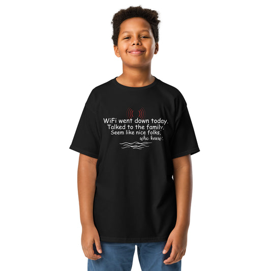 WiFi went down Youth classic tee
