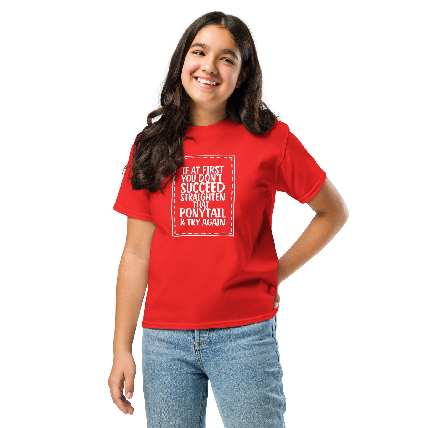 Straighten ponytail Youth classic tee