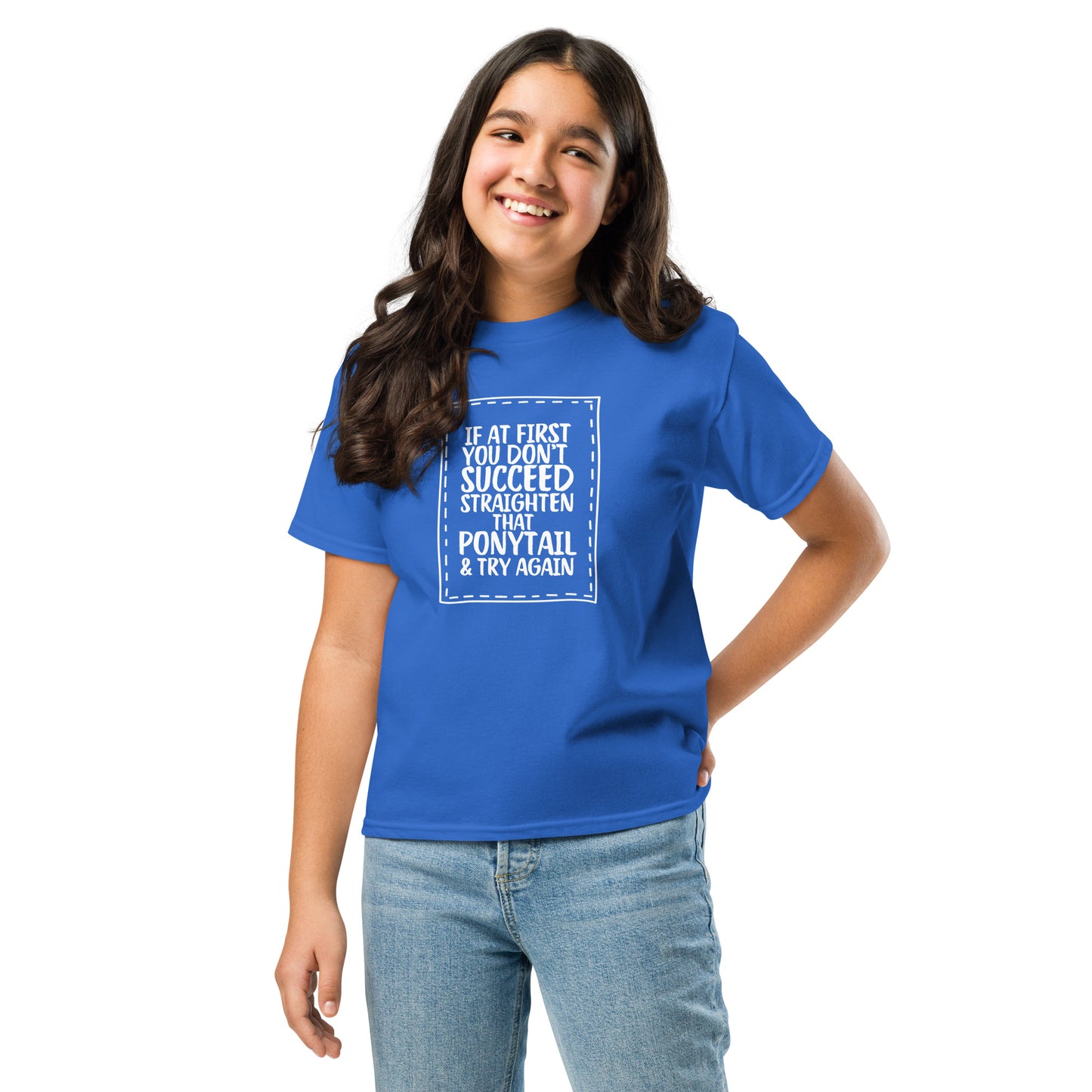 Straighten ponytail Youth classic tee